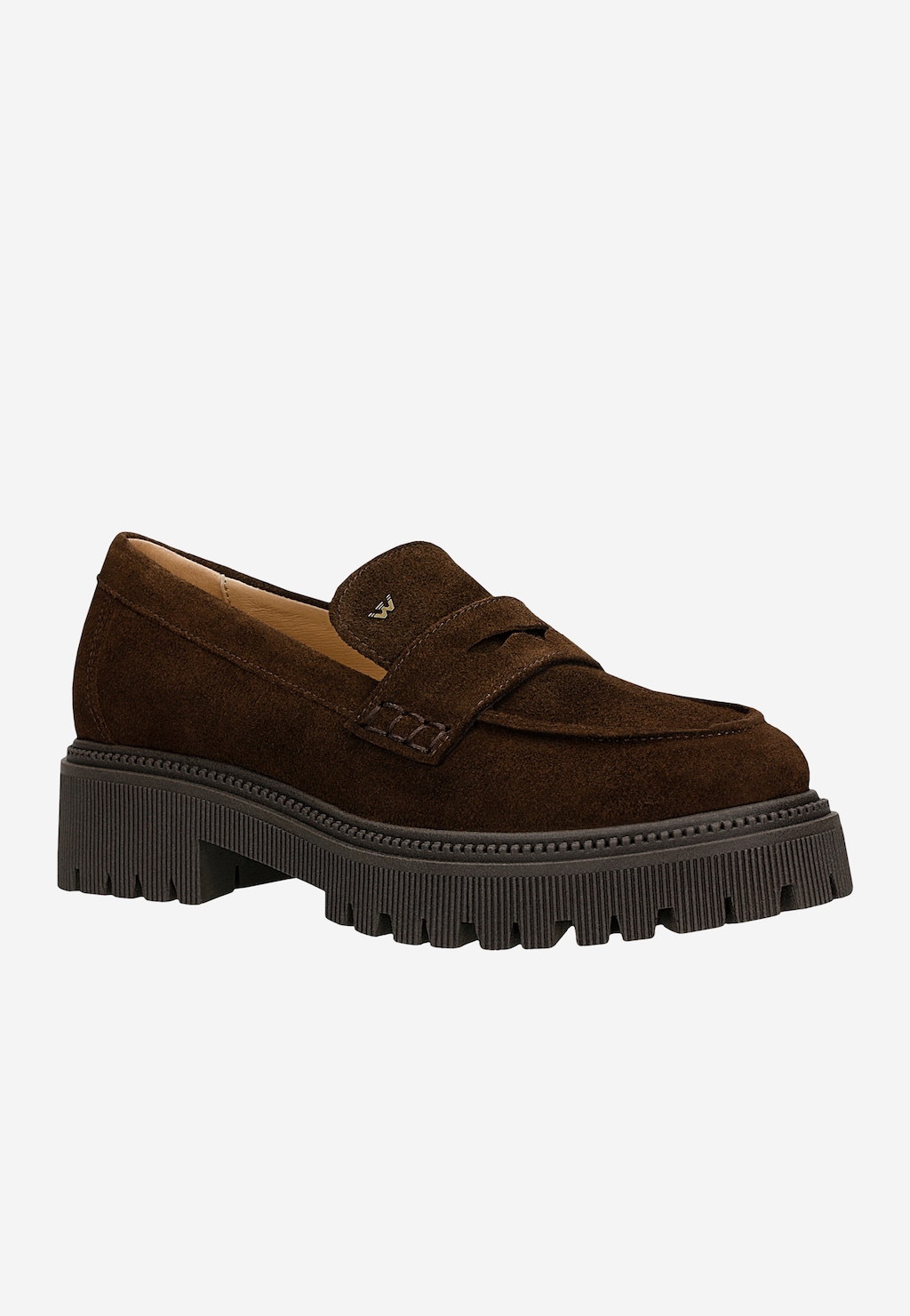 Hnedé mokasíny na masívnej podrážke 46310-62 Widok 3