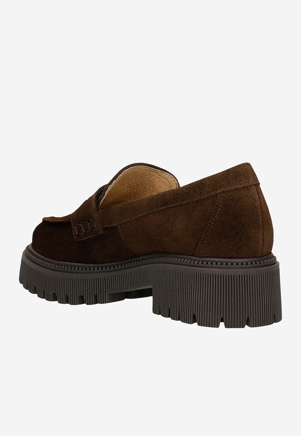 Hnedé mokasíny na masívnej podrážke 46310-62 Widok 4