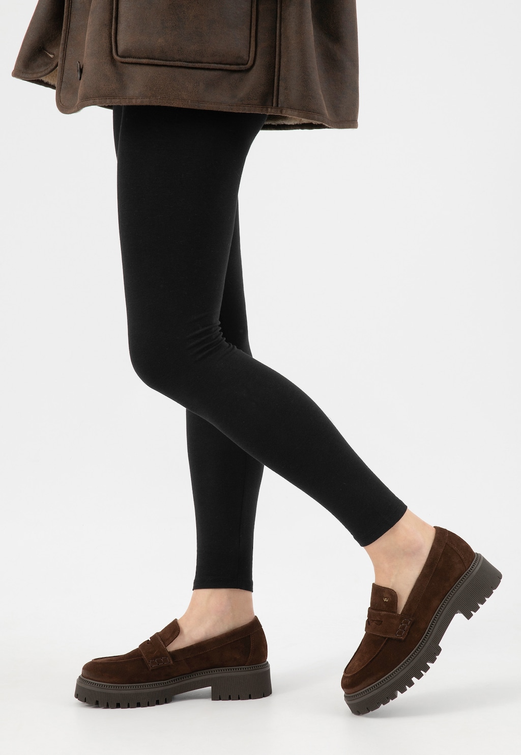 Hnedé mokasíny na masívnej podrážke 46310-62 Widok 7