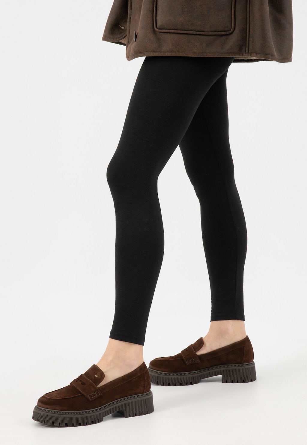 Hnedé mokasíny na masívnej podrážke 46310-62 Widok 8