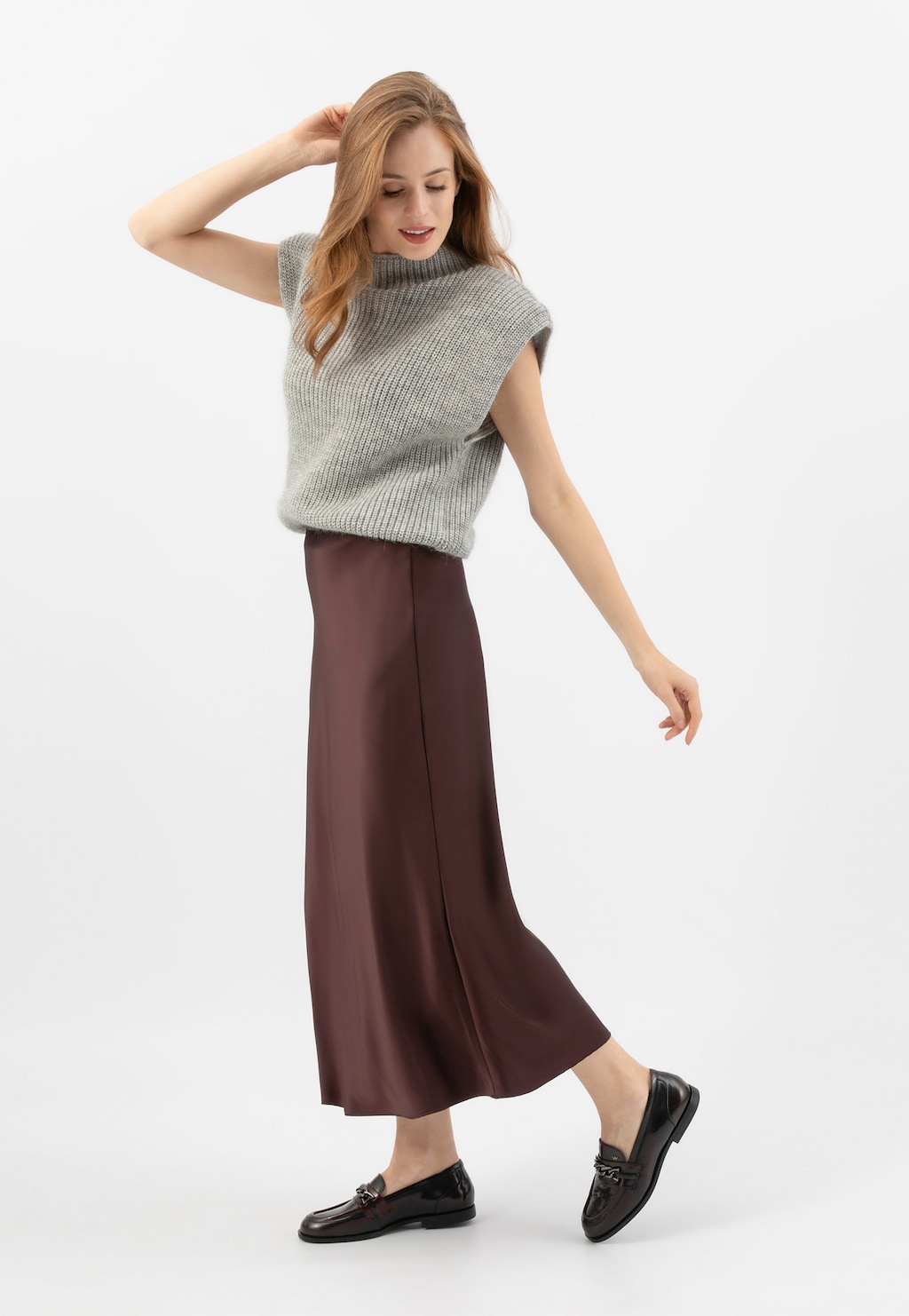 Čierno-bordové dámske mokasíny z florentickej kože 46316-35 Widok 1