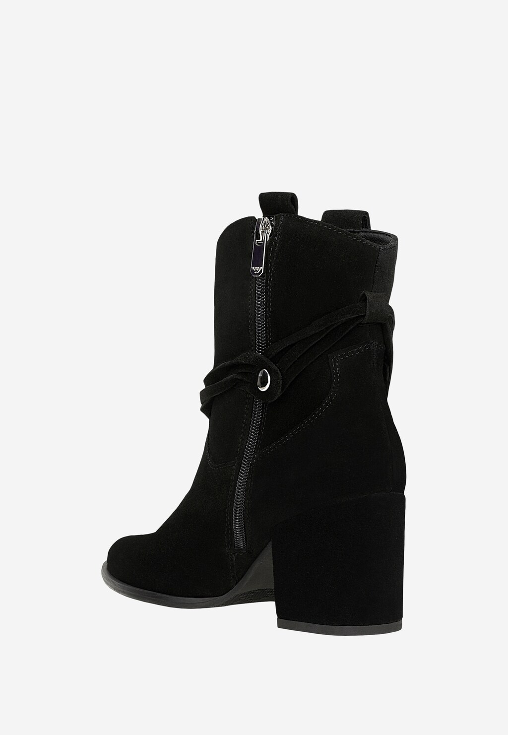 Cizme cowboy negre cu toc și lanț argintiu 55200-61 Widok 4