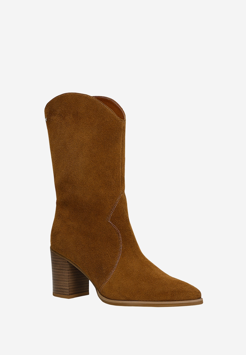 Hnědé dámské kovbojské boty na podpatku 55239-62 Widok 3