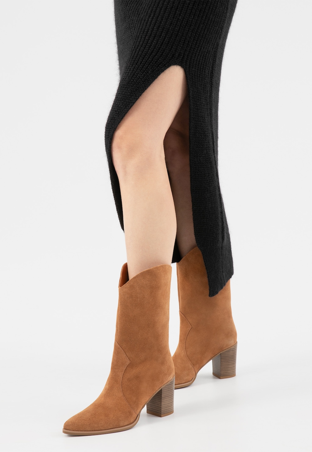 Hnědé dámské kovbojské boty na podpatku 55239-62 Widok 7