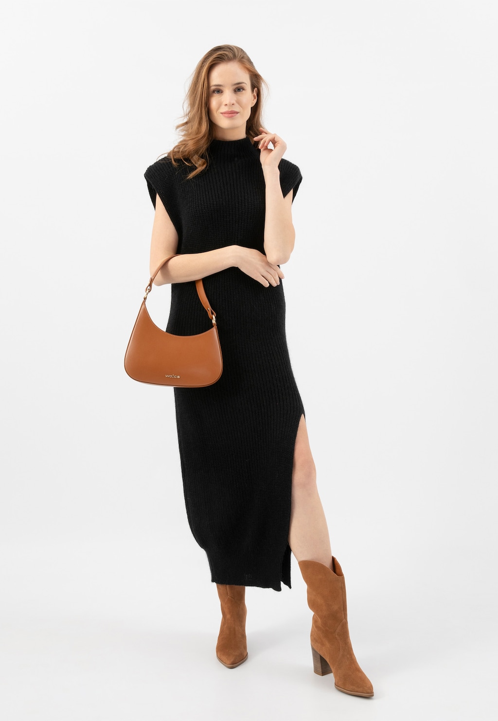 Hnědé dámské kovbojské boty na podpatku 55239-62 Widok 1