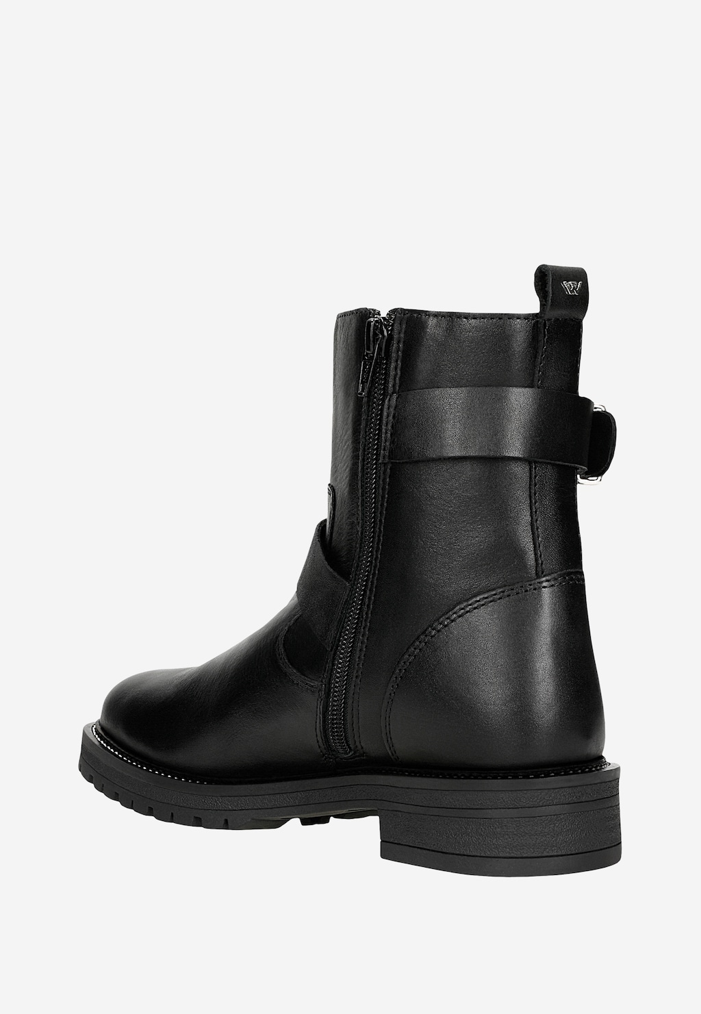 Dámské černé kožené kotníkové boty s přezkami 55269-51 Widok 4