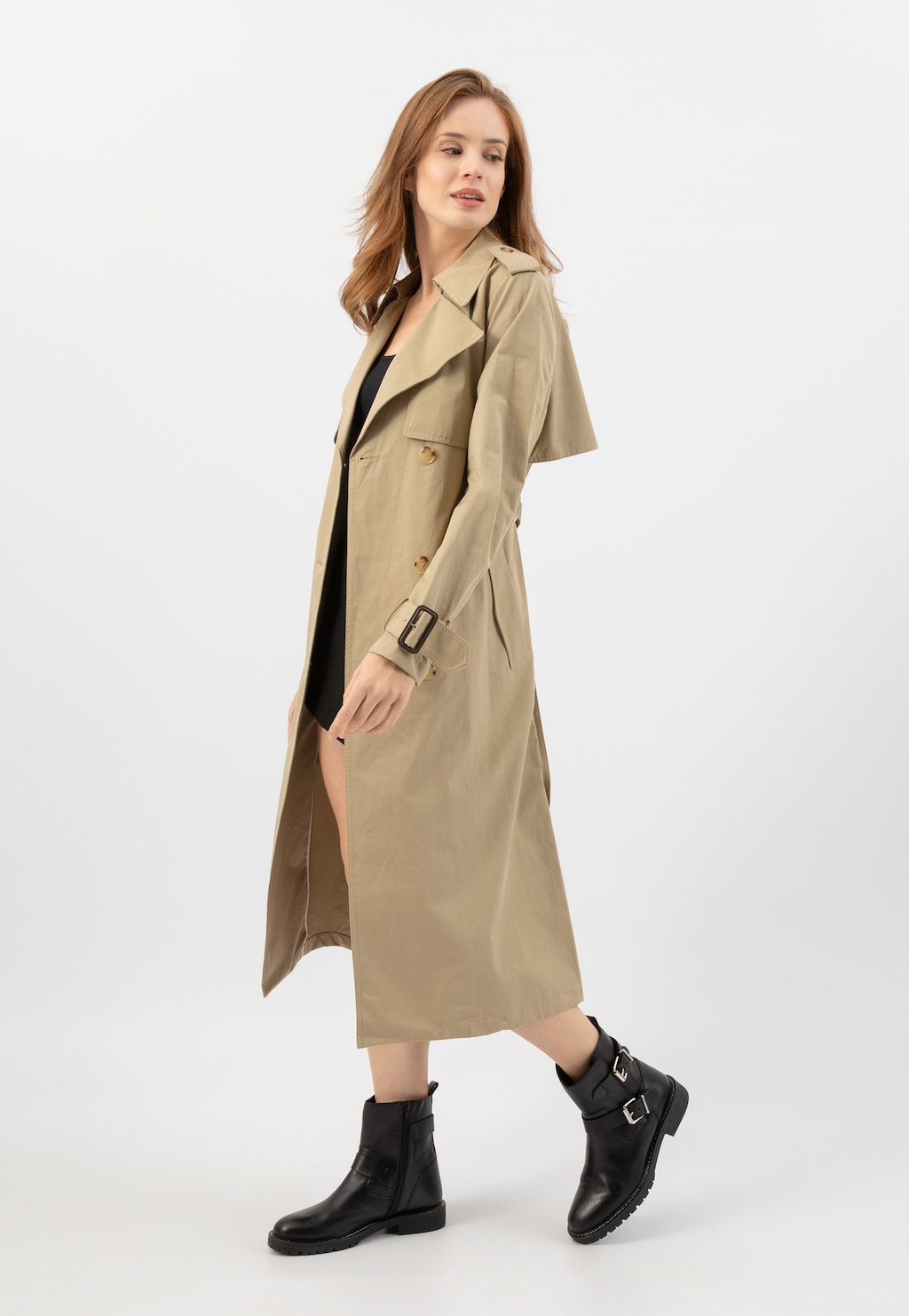 Dámské černé kožené kotníkové boty s přezkami 55269-51 Widok 8