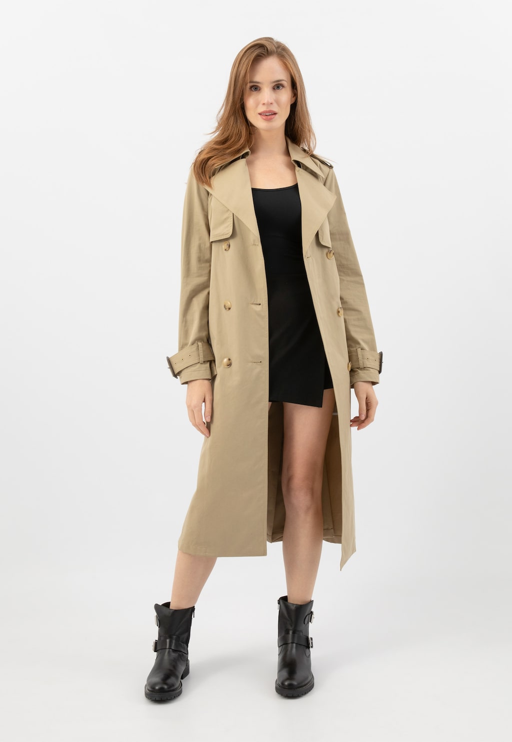 Dámské černé kožené kotníkové boty s přezkami 55269-51 Widok 1