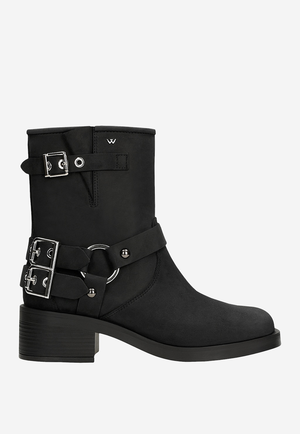 Černé kožené bikery s kovovými prvky 55270-91 Widok 2