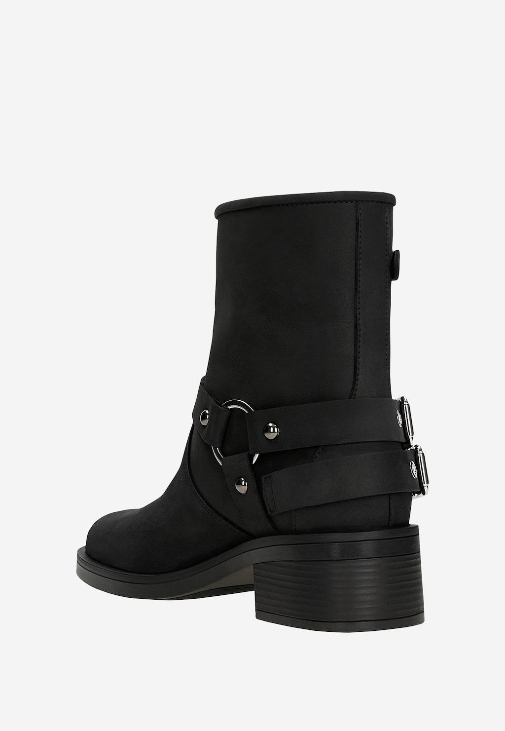 Černé kožené bikery s kovovými prvky 55270-91 Widok 4