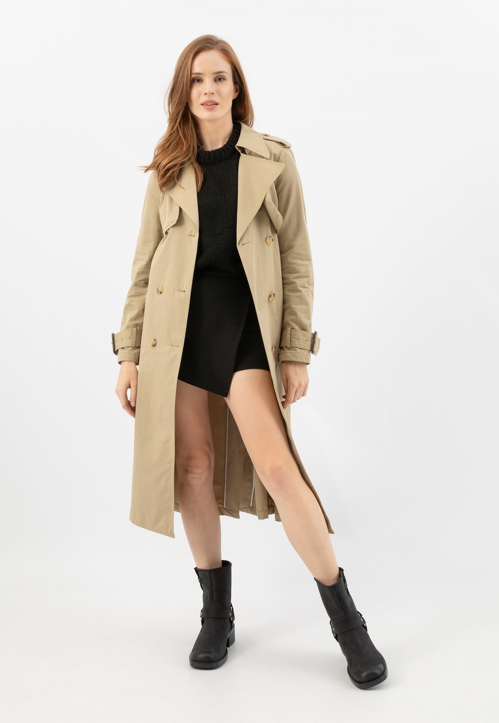 Černé kožené bikery s kovovými prvky 55270-91 Widok 9