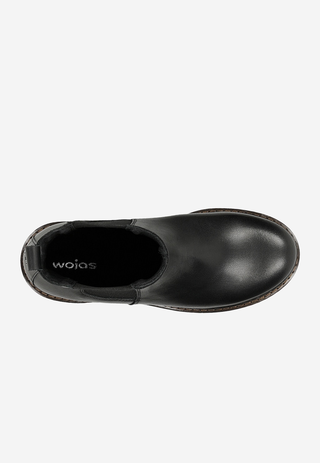 Čierne kožené chelsea čižmy na masívnom podpätku 55272-51 Widok 5