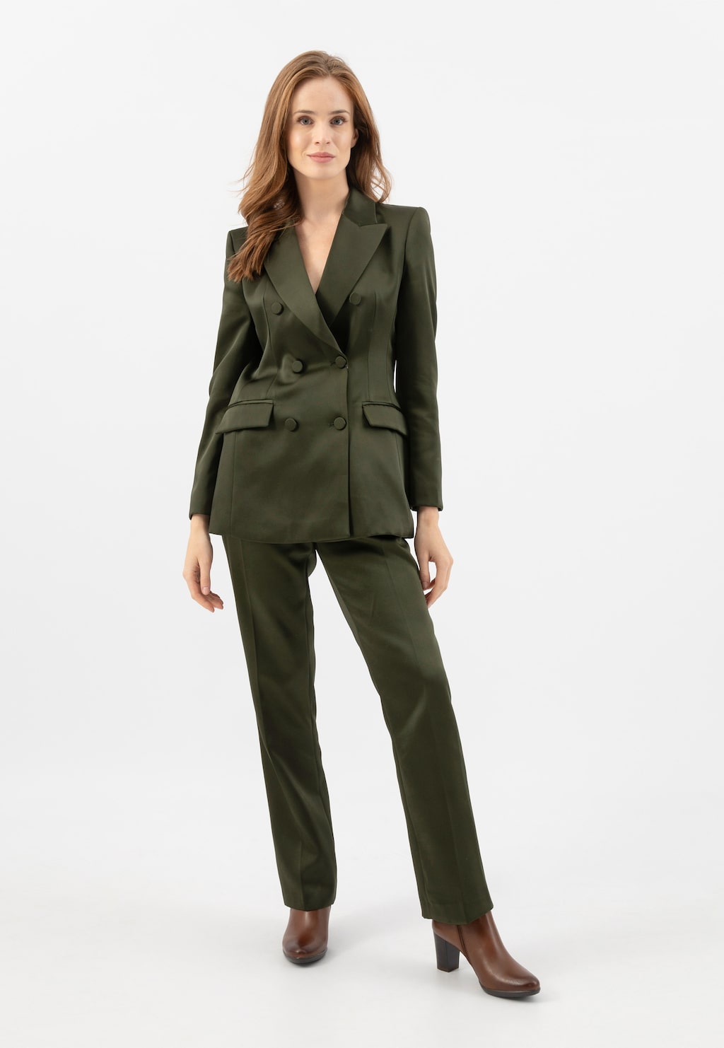 Světle hnědé dámské kotníkové boty na podpatku 55291-53 Widok 1