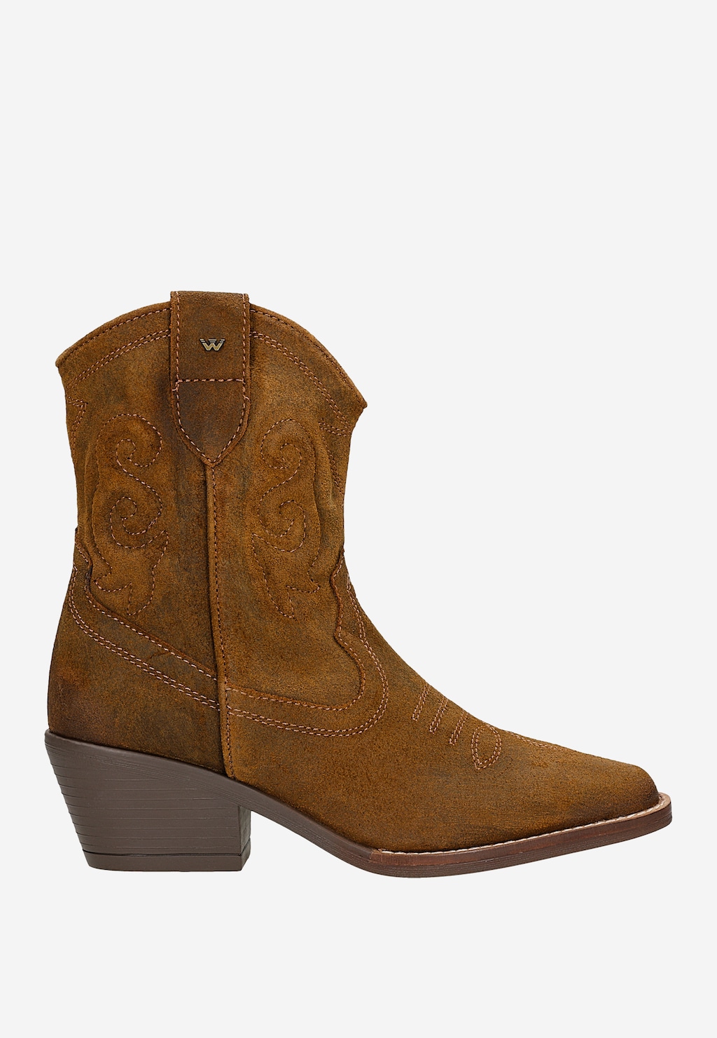 Hnedé kovbojské topánky s ozdobným prešívaním 55295-63 Widok 2