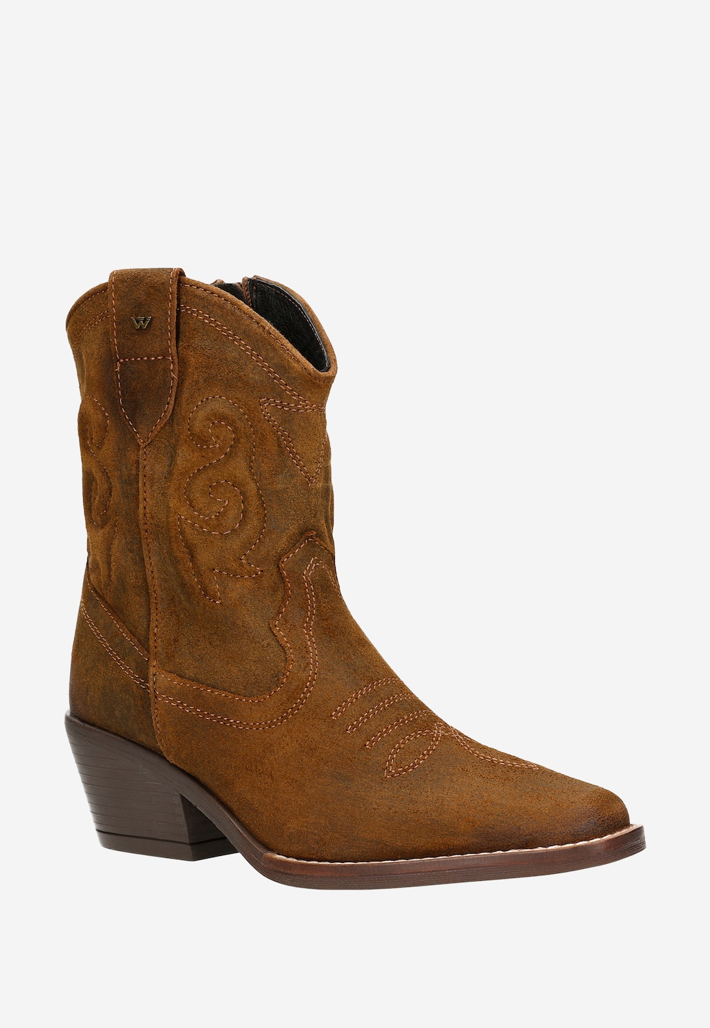 Hnedé kovbojské topánky s ozdobným prešívaním 55295-63 Widok 3