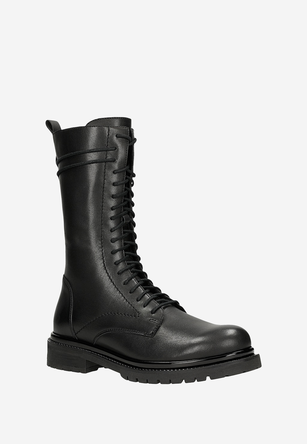 Černé kožené biker boty na zip 64130-51 Widok 3