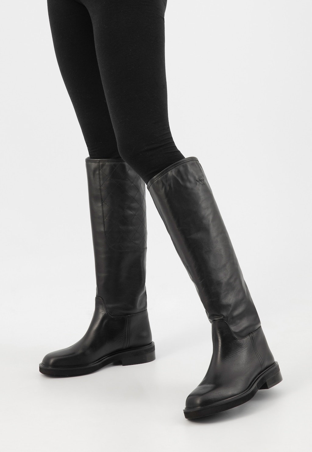 Dámske čierne klasické čižmy z hladkej kože 71064-51 Widok 7