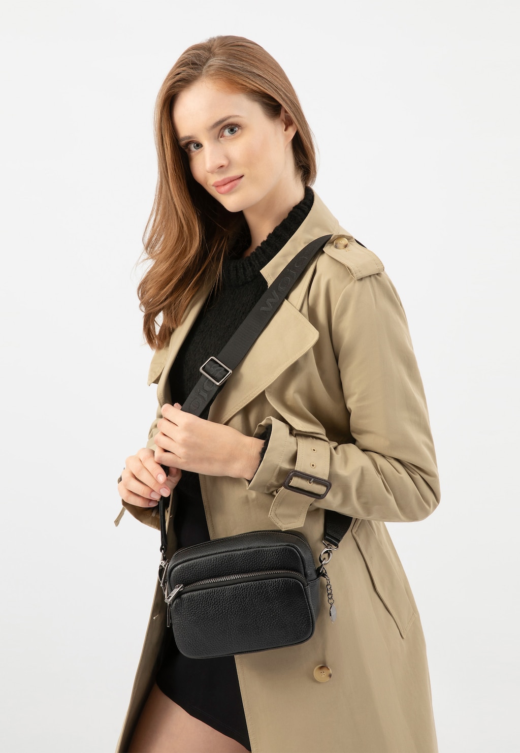 Malá každodenná kabelka so zlatými zipsami 80343-51 Widok 1