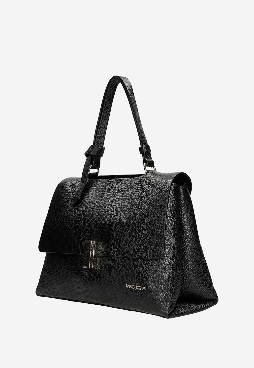 Černá kožená kabelka kufřík s kovovým zapínáním 80407-51 Widok 3