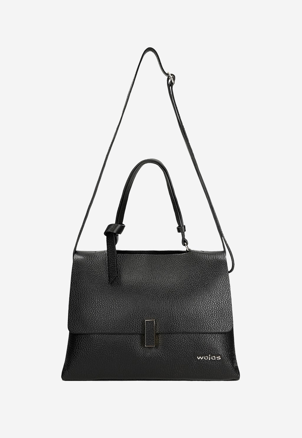 Černá kožená kabelka kufřík s kovovým zapínáním 80407-51 Widok 5