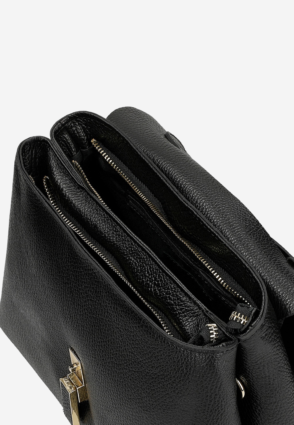 Černá kožená kabelka kufřík s kovovým zapínáním 80407-51 Widok 6