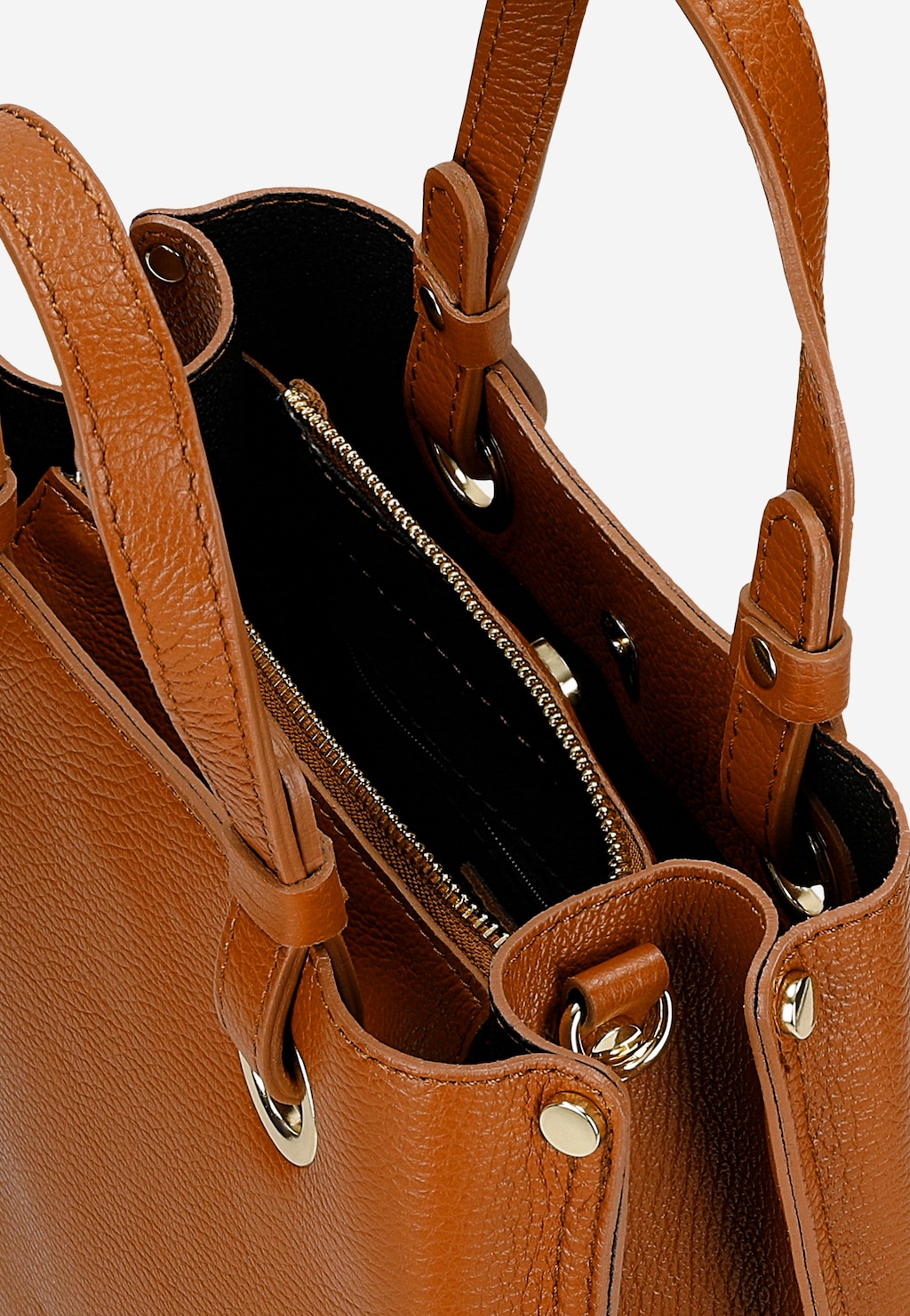 Dámský kufřík ze světle hnědé lícové kůže 80408-53 Widok 6