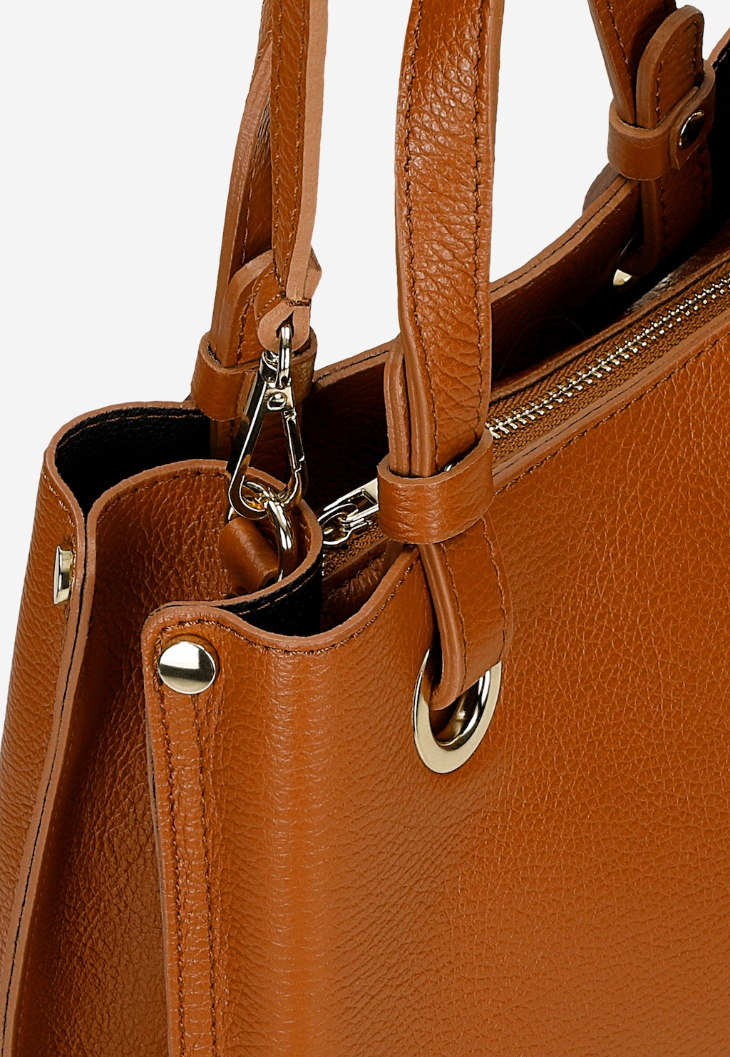 Dámský kufřík ze světle hnědé lícové kůže 80408-53 Widok 8