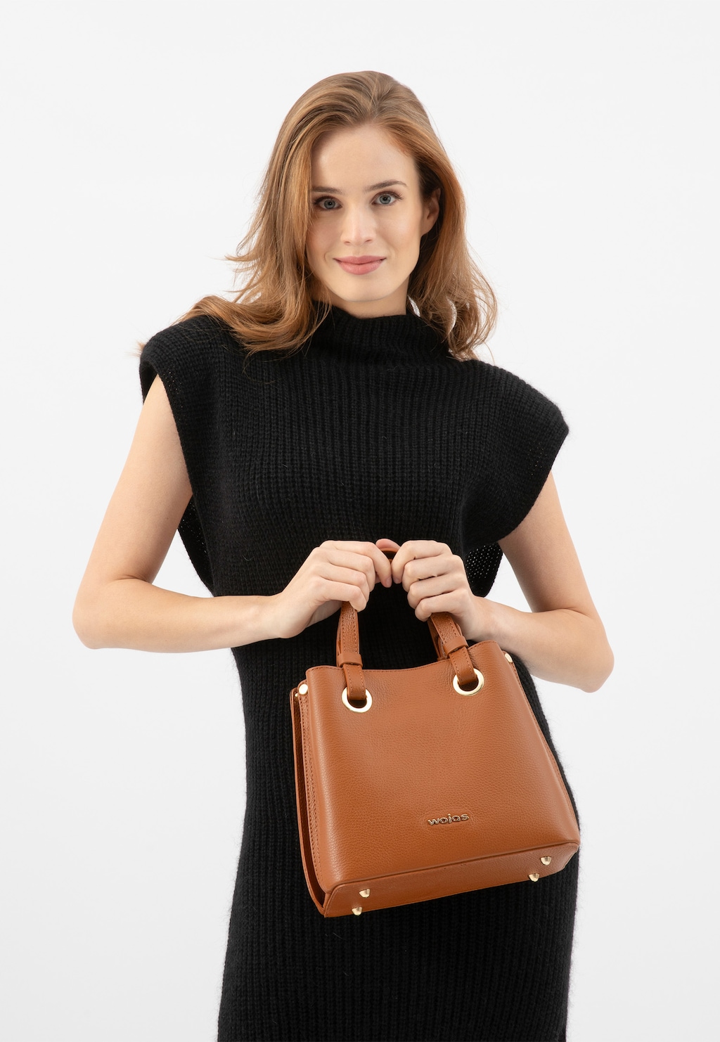 Dámský kufřík ze světle hnědé lícové kůže 80408-53 Widok 10