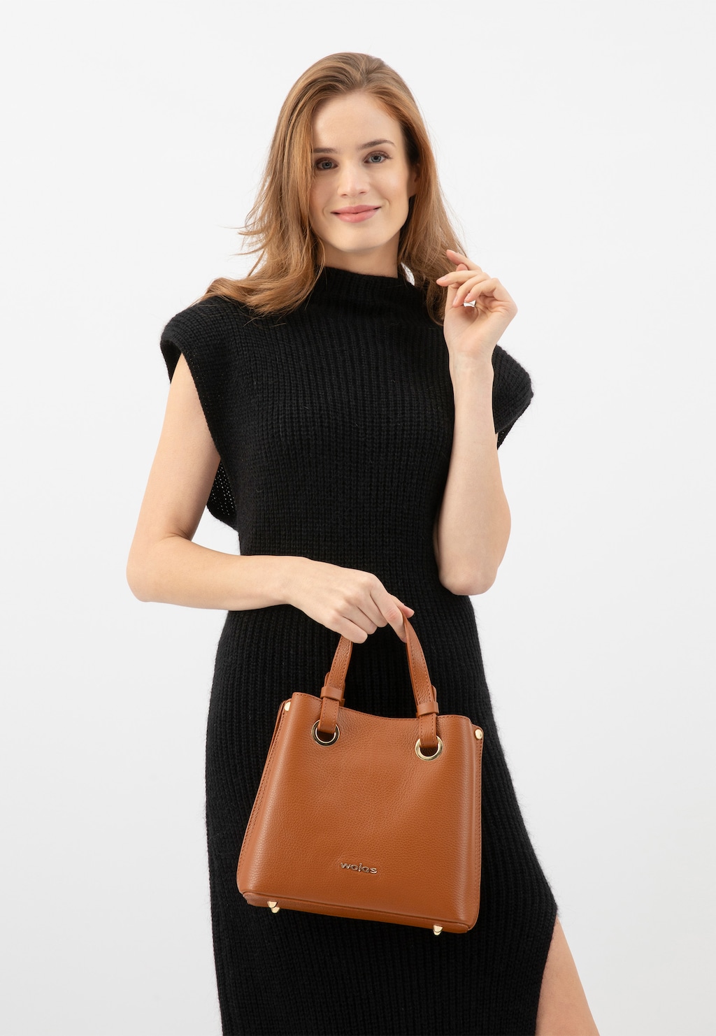 Dámský kufřík ze světle hnědé lícové kůže 80408-53 Widok 1