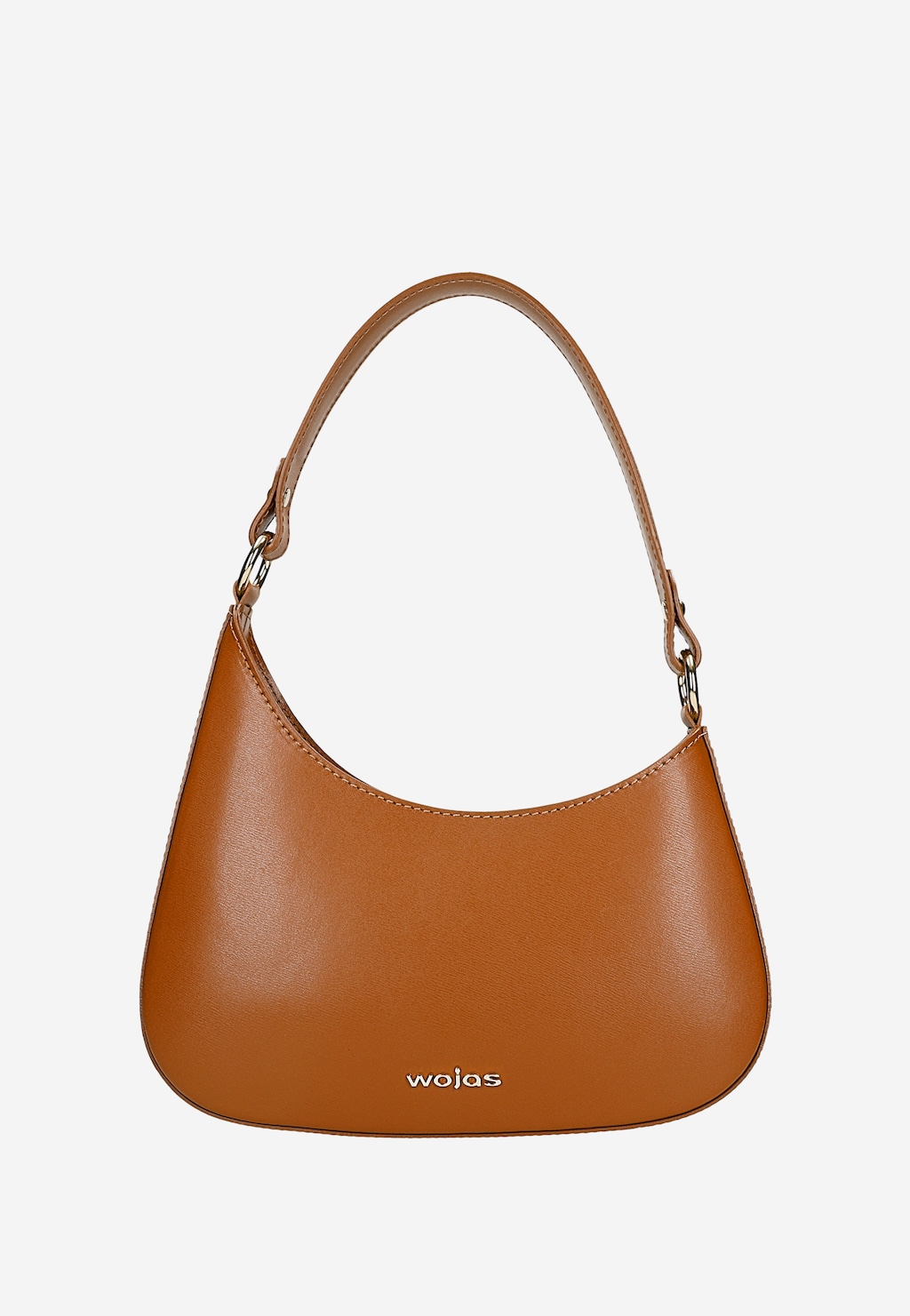 Hnedá kožená asymetrická kabelka typu bageta 80411-53 Widok 2