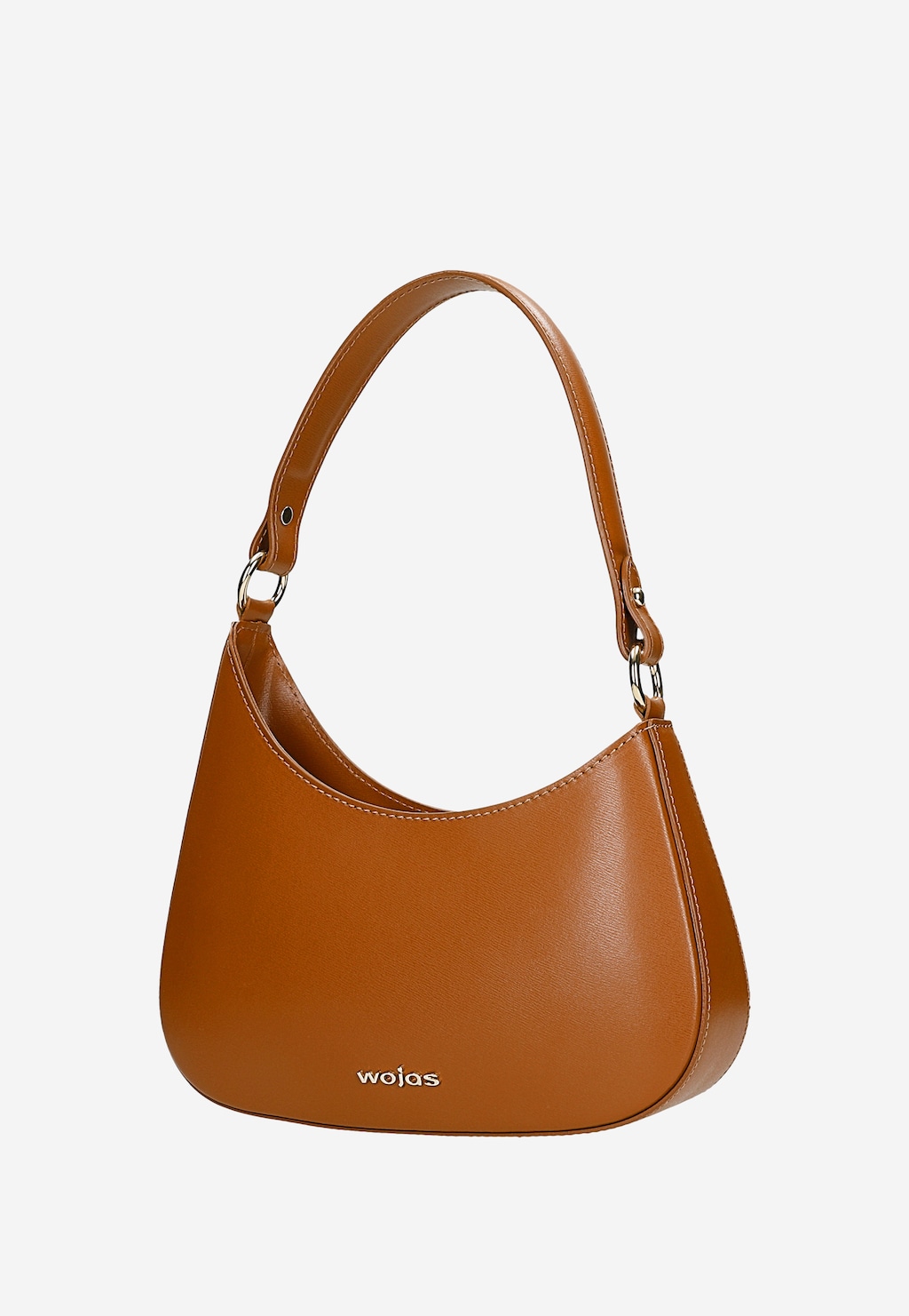 Hnedá kožená asymetrická kabelka typu bageta 80411-53 Widok 3