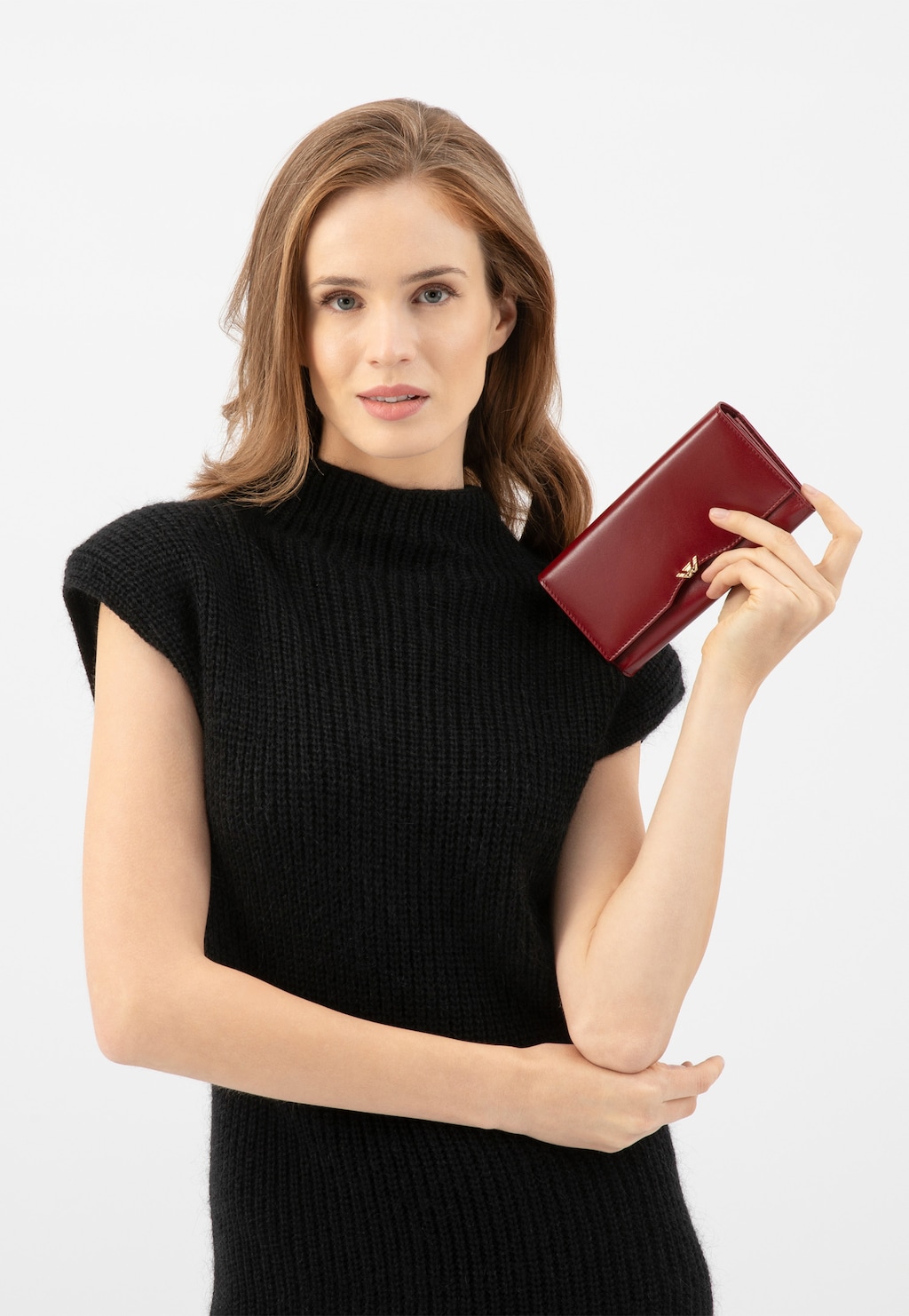 Velká červená dámská kožená peněženka 91074-55 Widok 1