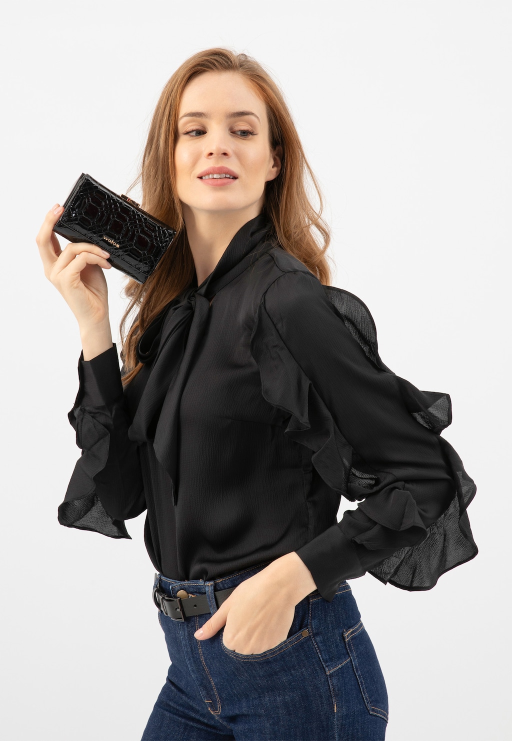 Elegantní prošívaná lakovaná peněženka 91086-31 Widok 1