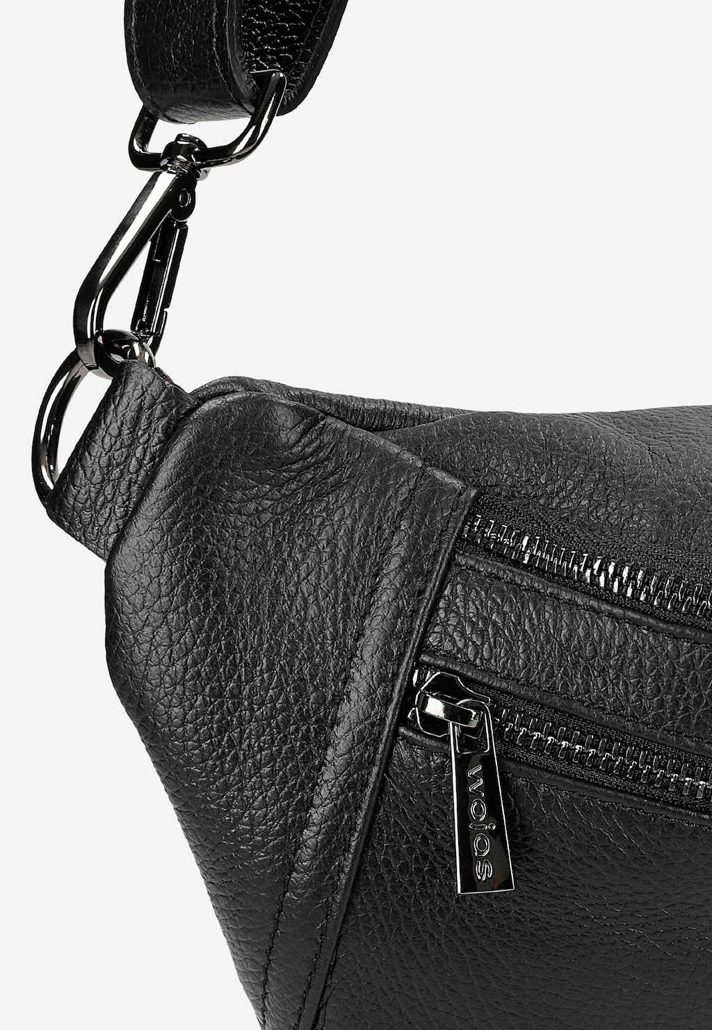 Čierna kožená ľadvinka 80298-51 Widok 7