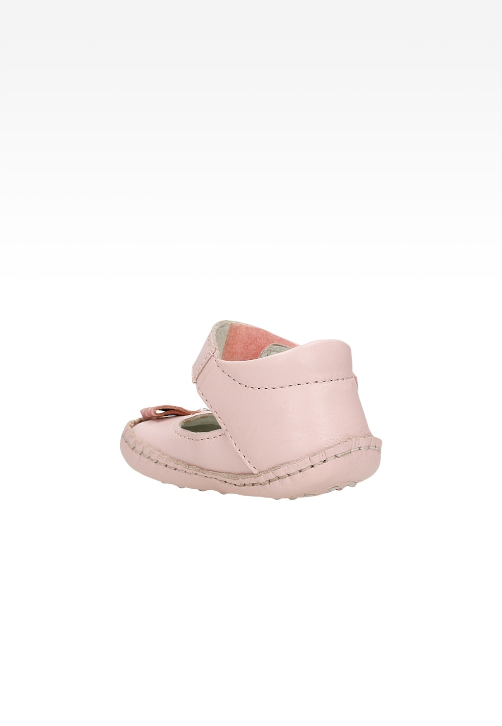Dziewczęce różowe buciki Mini BARTEK T-21372/0CS z zapięciem na rzep, wykonane z miękkiej skóry, idealne dla pierwszych kroków dziecka.