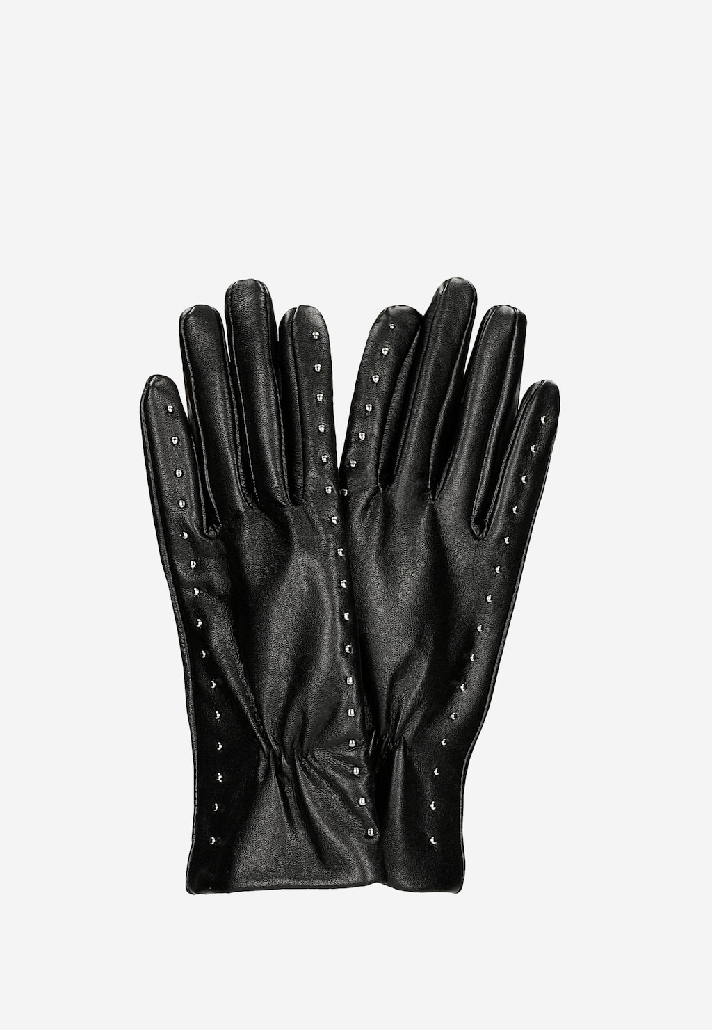 Černé pánské kožené rukavice se stříbrnými nitkami 98131-51 Widok 3