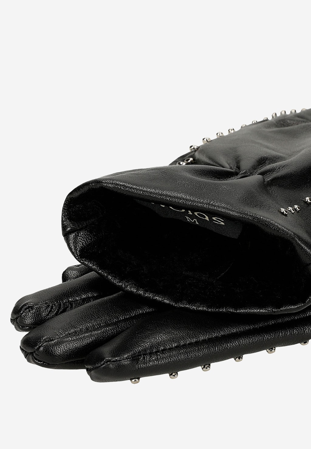 Černé pánské kožené rukavice se stříbrnými nitkami 98131-51 Widok 4