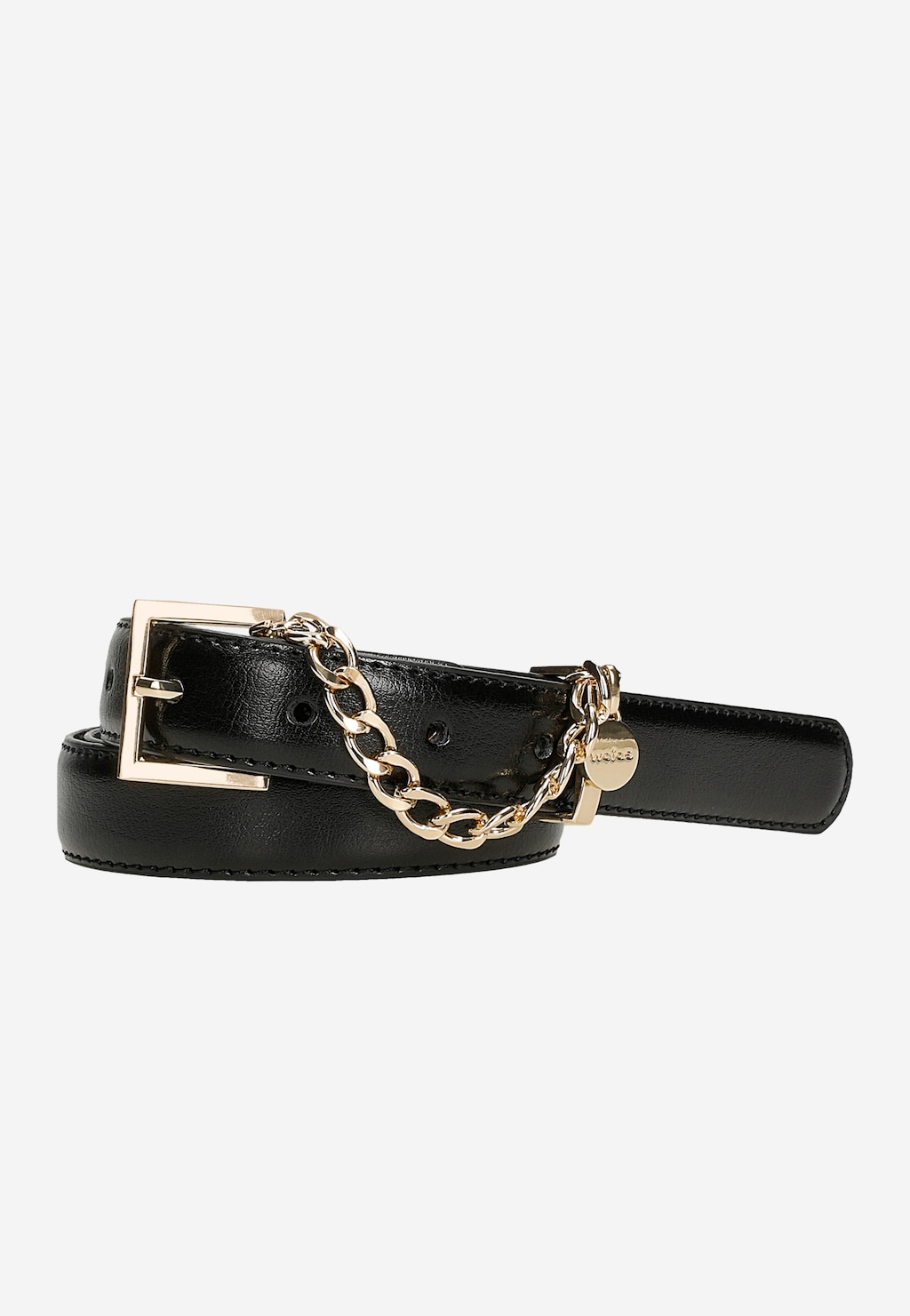 Čierny opasok so zlatou prackou a ozdobnou retiazkou 93114-51 Widok 2