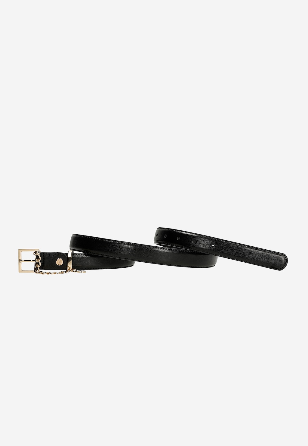 Čierny opasok so zlatou prackou a ozdobnou retiazkou 93114-51 Widok 3