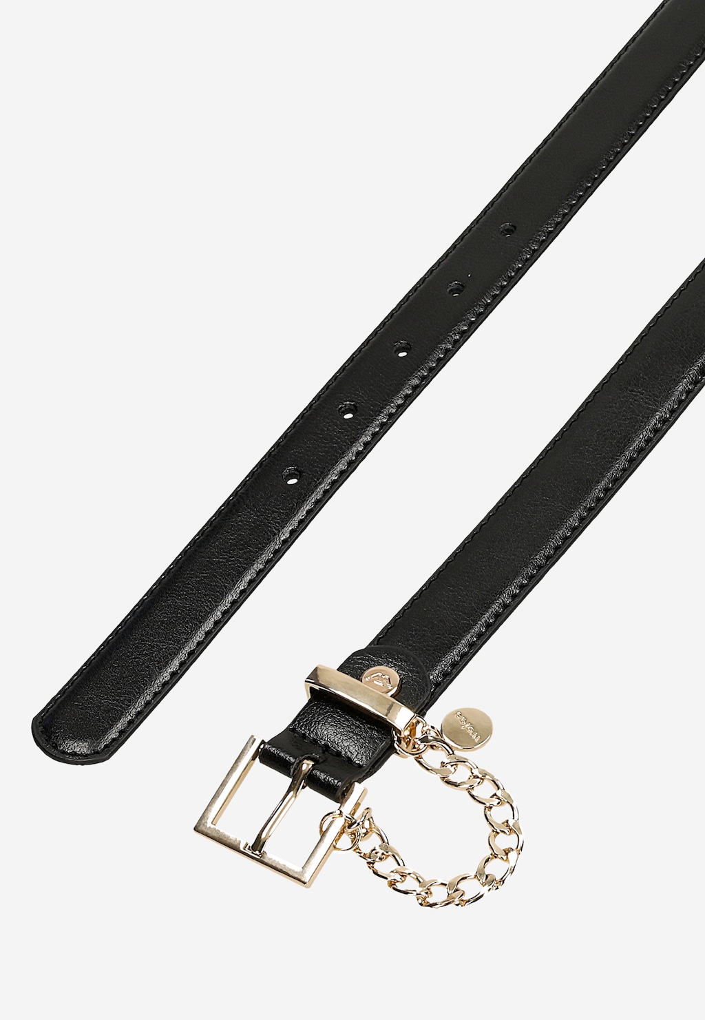 Čierny opasok so zlatou prackou a ozdobnou retiazkou 93114-51 Widok 5