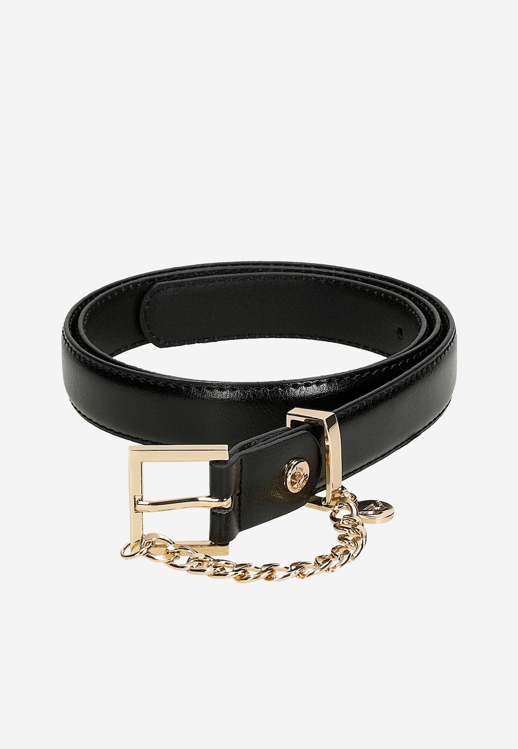 Čierny opasok so zlatou prackou a ozdobnou retiazkou 93114-51 Widok 6