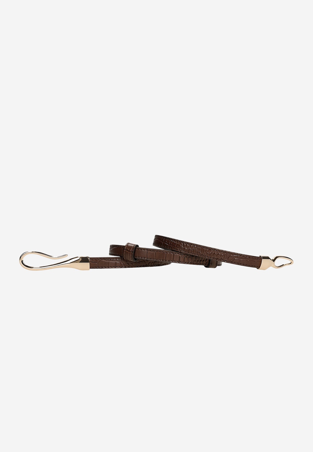 Hnedý avantgardný opasok z lícnej kože 93095-52 Widok 3