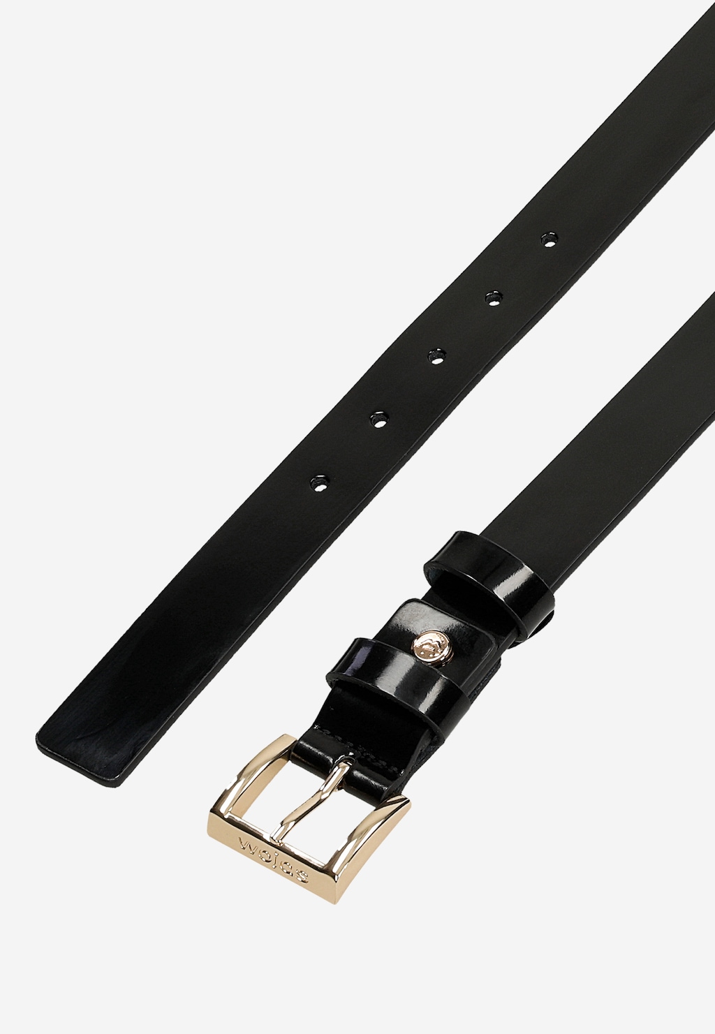 Čierny lakovaný dámsky opasok 93084-31 Widok 5