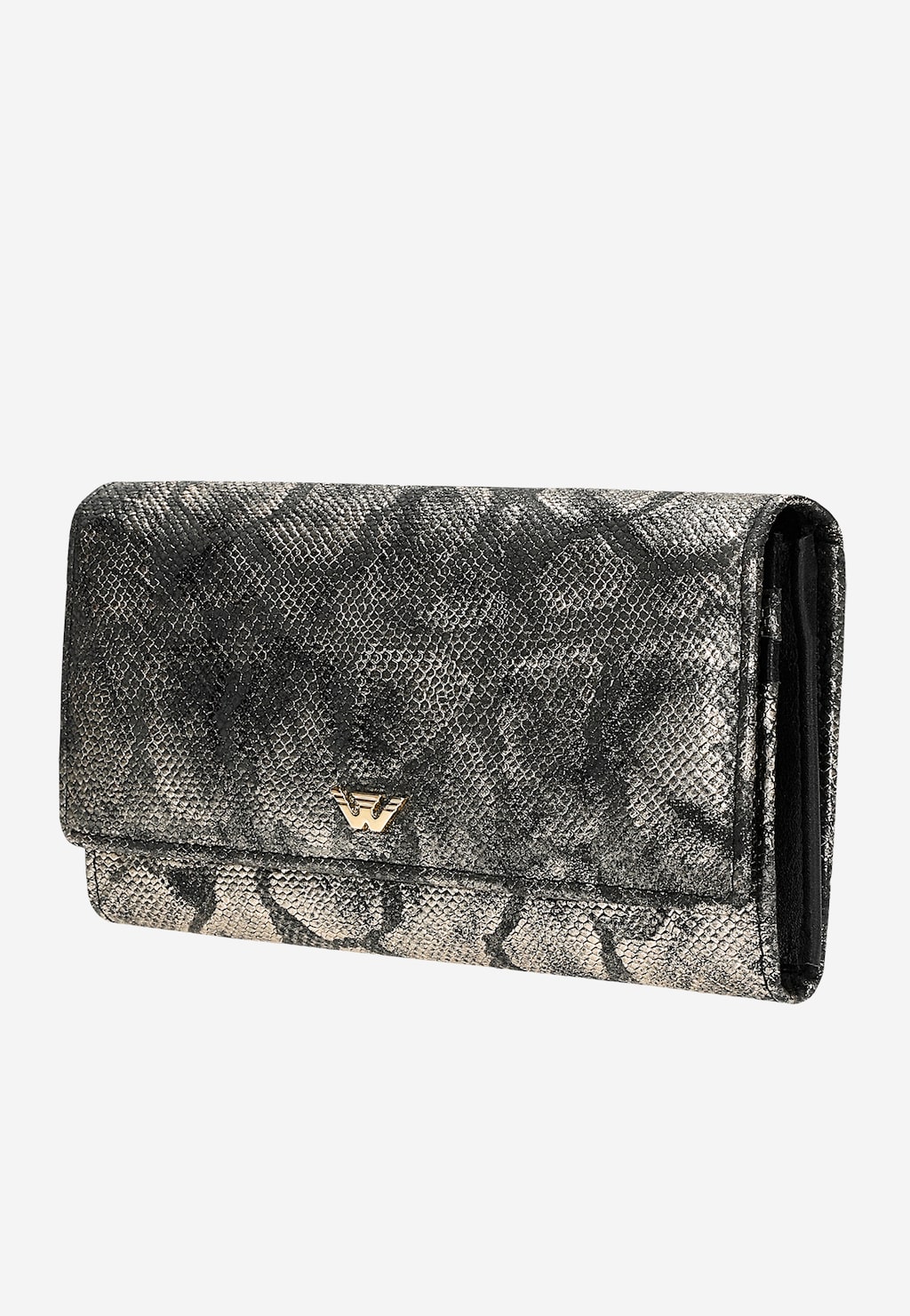 Veľká čierno-zlatá dámska peňaženka so zvieracím vzorom 91096-68 Widok 3