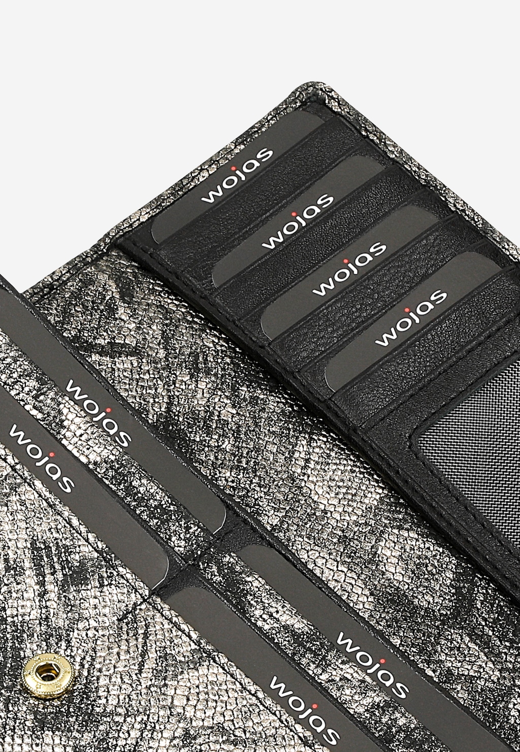 Veľká čierno-zlatá dámska peňaženka so zvieracím vzorom 91096-68 Widok 6