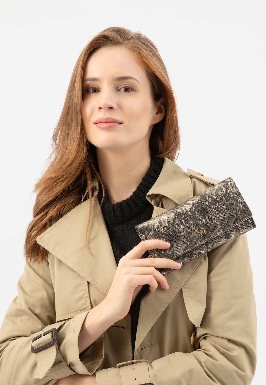 Veľká čierno-zlatá dámska peňaženka so zvieracím vzorom 91096-68 Widok 9