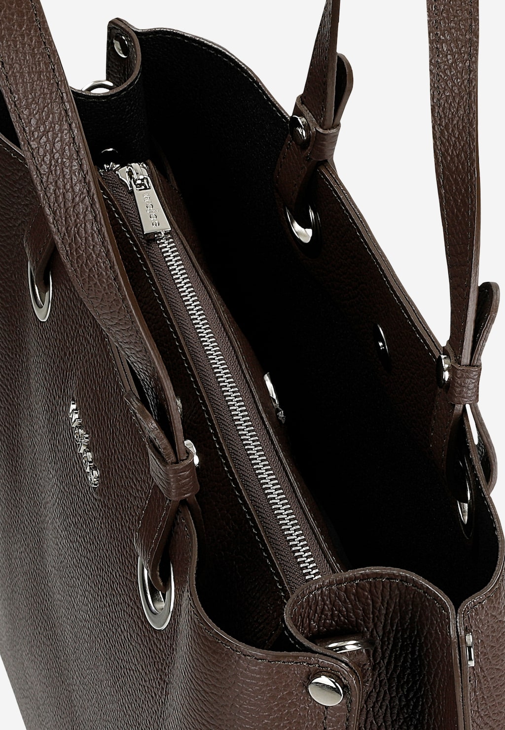 Veľká tmavohnedá kožená dámska kabelka 80427-52 Widok 7