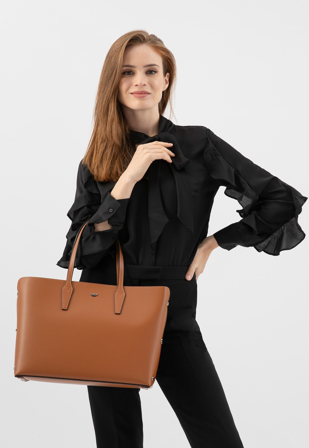 Veľká dámska kožená kabelka z hladkej kože 80424-53 Widok 9