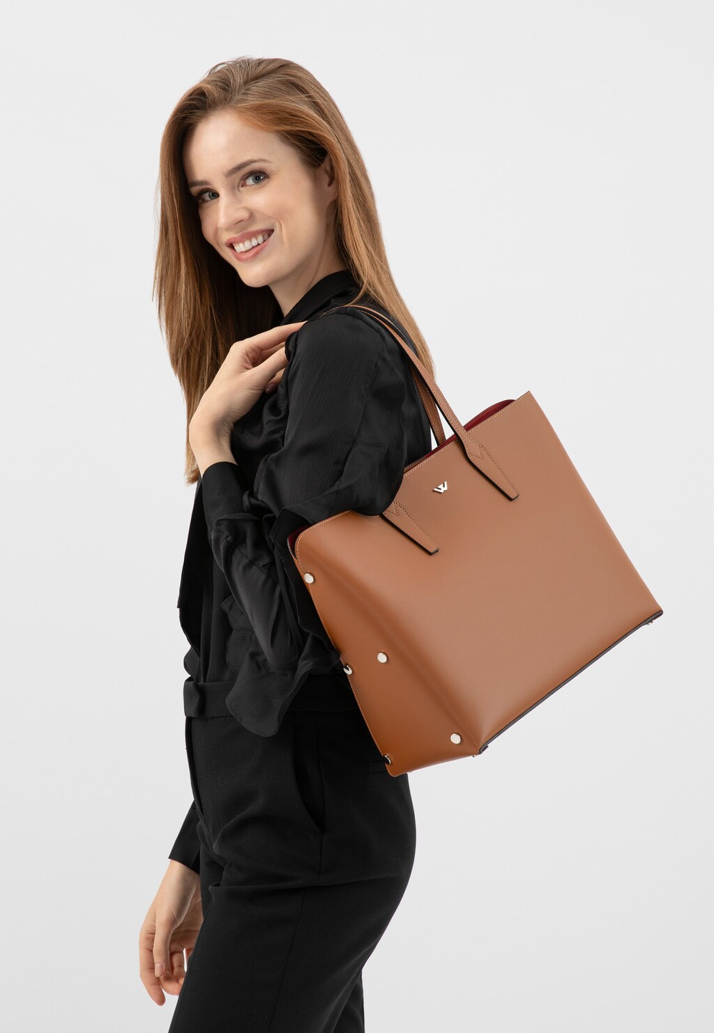 Veľká dámska kožená kabelka z hladkej kože 80424-53 Widok 1