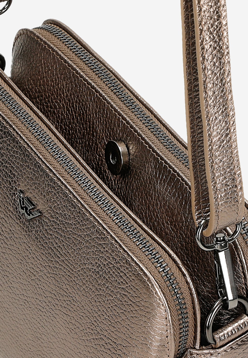 Zlatá dámska kožená kabelka 80420-58 Widok 7